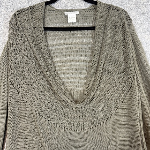 Sarah Pacini Olive Green Linen Blend Sweater One Size Italy Lagenlook Knit Top - Picture 4 of 16
